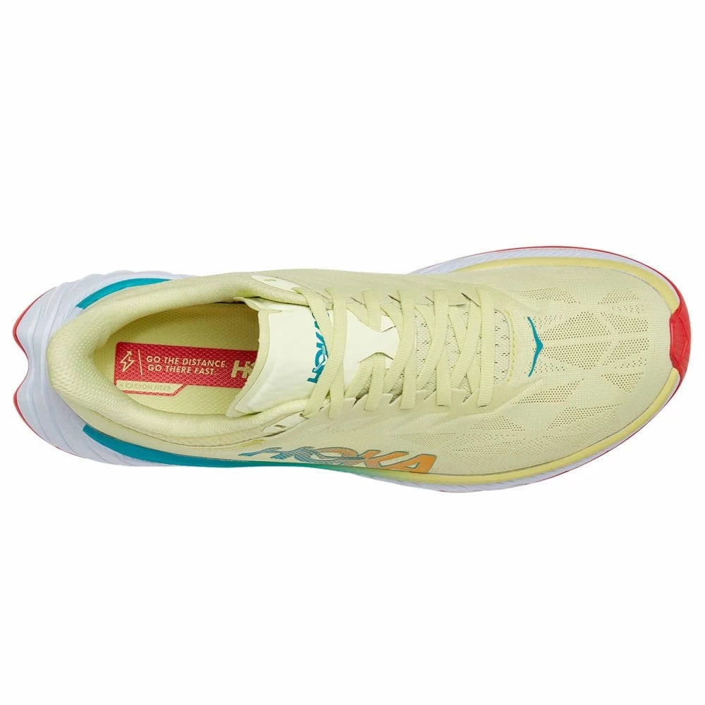 Hoka Carbon X 2 Mens Road Running Shoes Luminary Green/Hot Coral 2 Hoka Carbon X 2 Mens Road Running Shoes Luminary Green/Hot Coral - Image 2