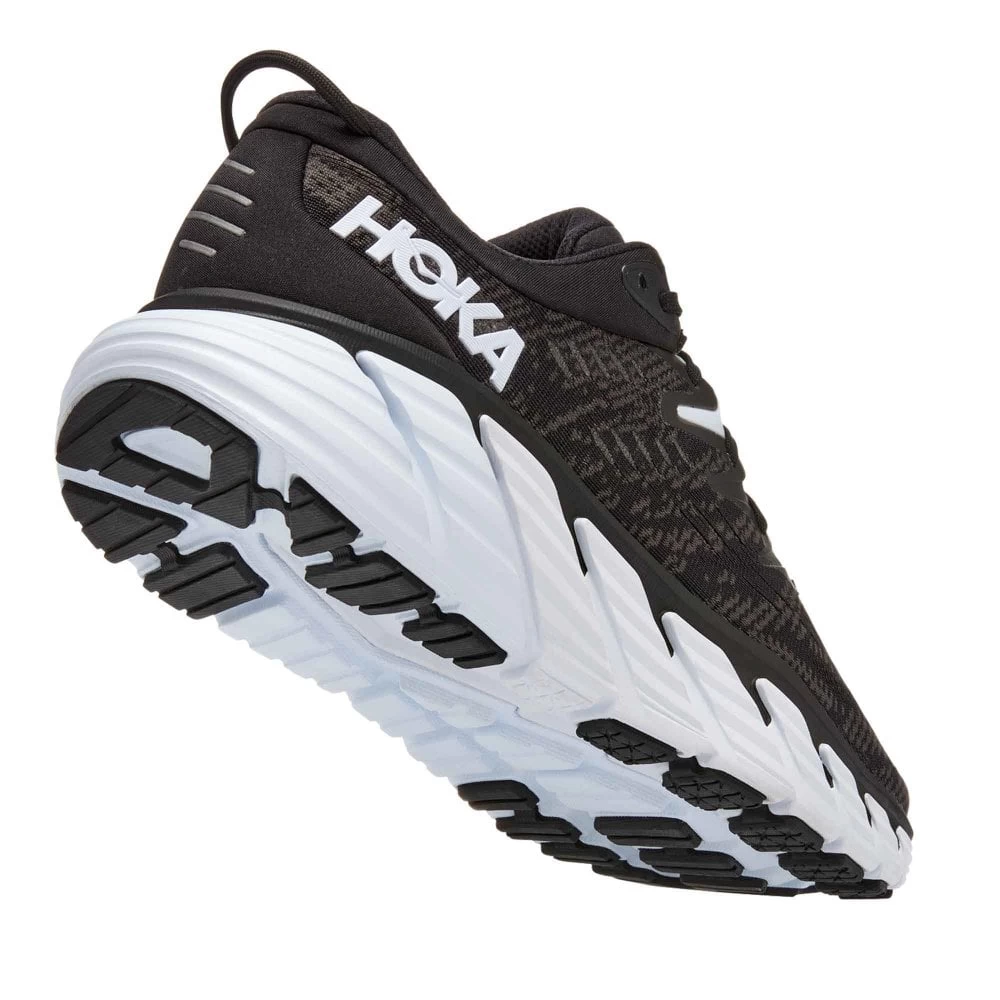 Hoka Gaviota 4 Wide 2E Mens Running Shoes Black/White 2 Hoka Gaviota 4 Wide 2E Mens Running Shoes Black/White - Image 2