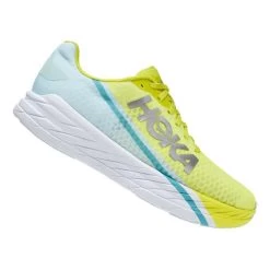 HOKA Rocket X Running Shoes White Light Blue Yellow