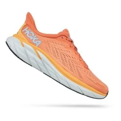 HOKA Clifton 8 Shoes Orange White Women