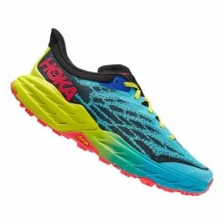 HOKA Speedgoat 5 Shoes Blue Green Red