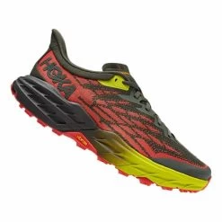 HOKA Speedgoat 5 Shoes Grey Yellow Red