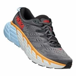 HOKA Gaviota 4 Running Shoes Grey White Orange