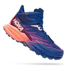 HOKA Speedgoat 5 Mid GORE-TEX Boots Electric Blue Orange Salmon Women