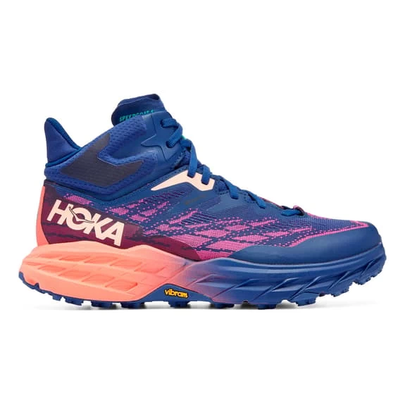 HOKA Speedgoat 5 Mid GORE-TEX Boots Electric Blue Orange Salmon Women 5 HOKA Speedgoat 5 Mid GORE-TEX Boots Electric Blue Orange Salmon Women - Image 5