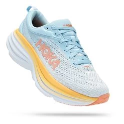 HOKA Bondi 8 Shoes White Light Blue Orange Women