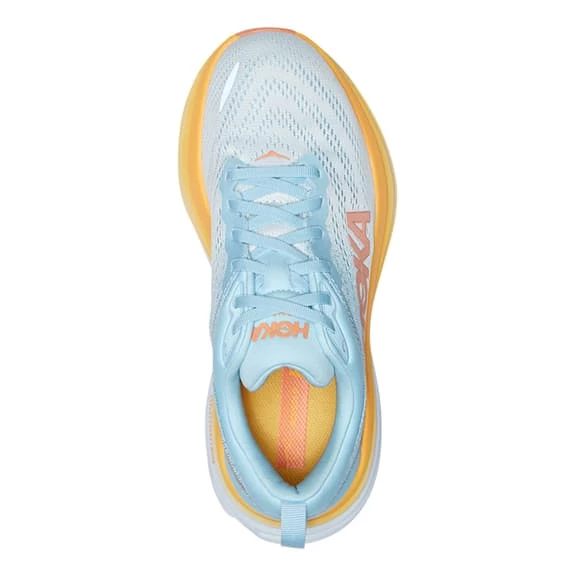 HOKA Bondi 8 Shoes White Light Blue Orange Women 5 HOKA Bondi 8 Shoes White Light Blue Orange Women - Image 5