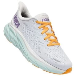 HOKA Clifton 8 Shoes White Orange Women
