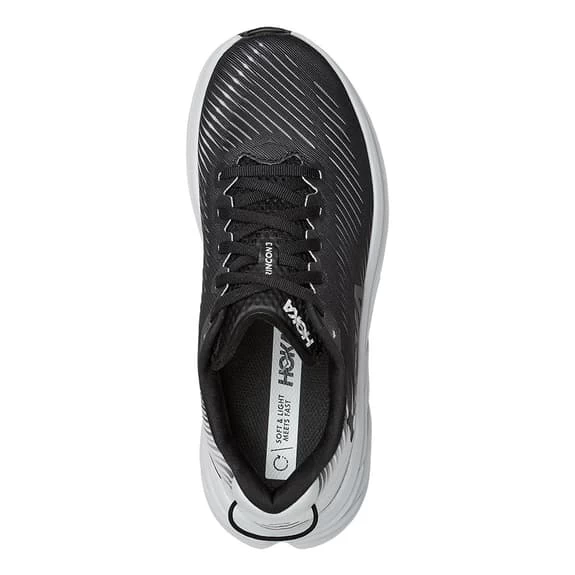 HOKA Rincon 3 Shoes Black White Women 5 HOKA Rincon 3 Shoes Black White Women - Image 5