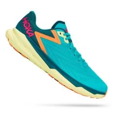 HOKA Zinal Shoes Green Turquoise Orange Fuchsia