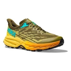 HOKA Speedgoat 5 Shoes Khaki Green Orange Yellow -Hoka hk 1123157 apf 005