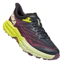 HOKA Speedgoat 5 Shoes Dark Blue Purple Yellow Women