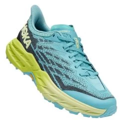 HOKA Speedgoat 5 Shoes Light Blue Yellow Women