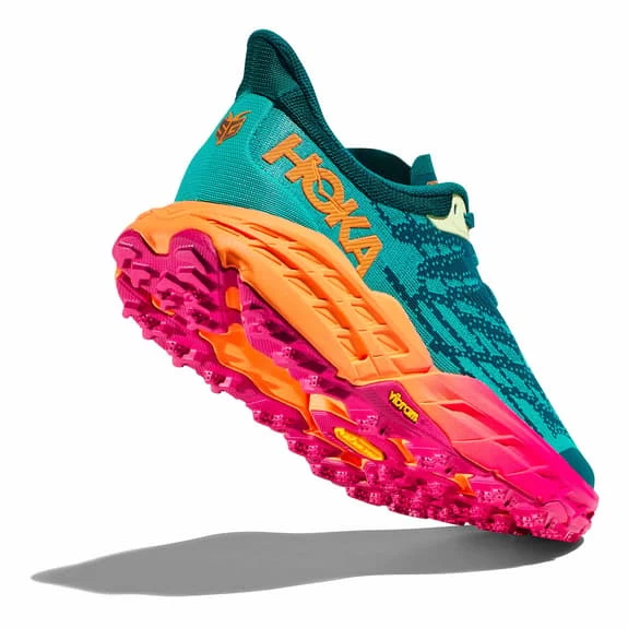 HOKA Speedgoat 5 Shoes Green Turquoise Orange Fuchsia Women 4 HOKA Speedgoat 5 Shoes Green Turquoise Orange Fuchsia Women - Image 4