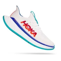 HOKA Carbon X 3 Shoes White Orange Blue Women