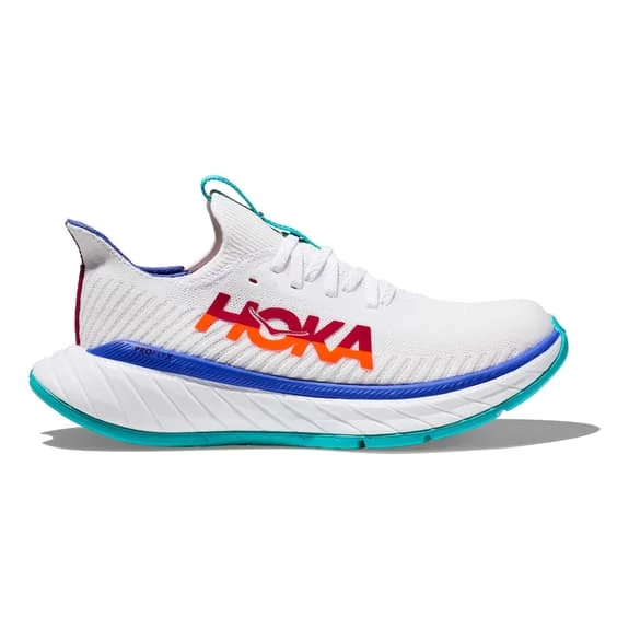 HOKA Carbon X 3 Shoes White Orange Blue Women 2 HOKA Carbon X 3 Shoes White Orange Blue Women - Image 2