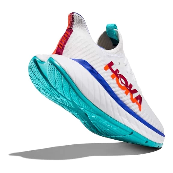 HOKA Carbon X 3 Shoes White Orange Blue Women 4 HOKA Carbon X 3 Shoes White Orange Blue Women - Image 4