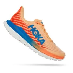 HOKA Mach 5 Shoes Cream Orange Navy Blue