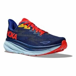 HOKA Clifton 9 Shoes Dark Blue Bright Red Yellow -Hoka hk 1127895 bbd 006