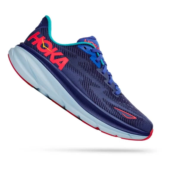 HOKA Clifton 9 Shoes Dark Blue Lilac Light Pink Women 2 HOKA Clifton 9 Shoes Dark Blue Lilac Light Pink Women - Image 2