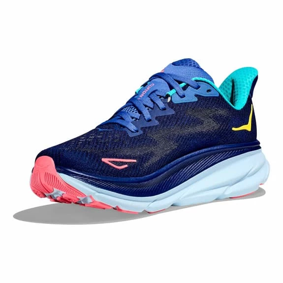 HOKA Clifton 9 Shoes Dark Blue Lilac Light Pink Women 3 HOKA Clifton 9 Shoes Dark Blue Lilac Light Pink Women - Image 3