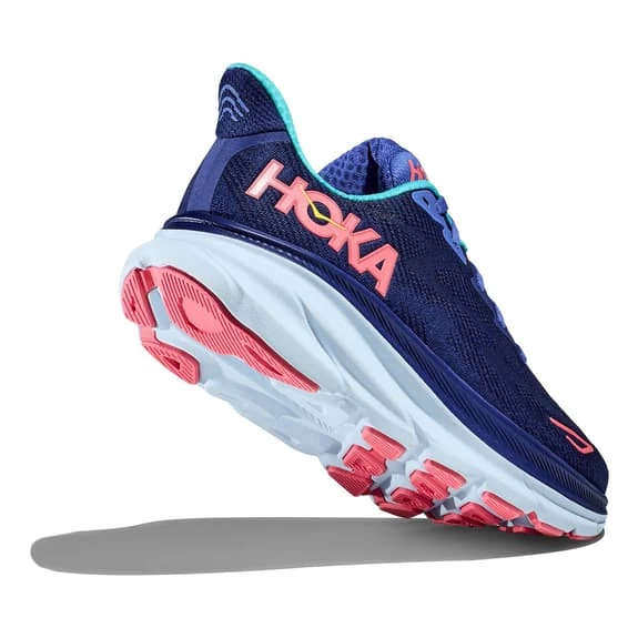 HOKA Clifton 9 Shoes Dark Blue Lilac Light Pink Women 4 HOKA Clifton 9 Shoes Dark Blue Lilac Light Pink Women - Image 4