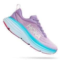 HOKA Bondi 8 Shoes Purple Light Blue White Women