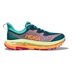 HOKA Mafate Speed 4 Shoes Green Turquoise Orange Fuchsia