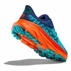 HOKA Challenger ATR 7 Shoes Turquoise Blue Orange Navy Blue Women 9 HOKA Challenger ATR 7 Shoes Turquoise Blue Orange Navy Blue Women -Hoka hk 1134498 cvo 004