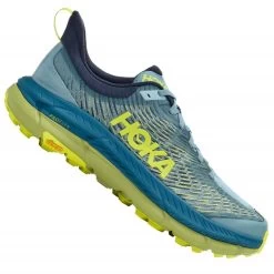 Hoka Mafate Speed 4 Mens Trail Running Shoes Stone Blue/Dark Citron