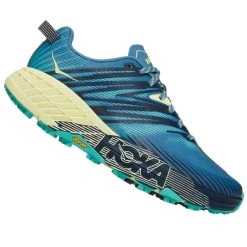 Hoka Speedgoat 4 Wide D Womens Trail Running Shoes Provincial Blue/Luminary Green
